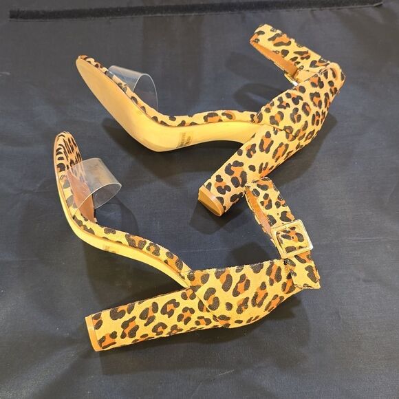 BRAND NEW BONNIBEL KIMBERLY LEOPARD SUEDE ANKLE STRAP HEELS - Picture 8 of 16